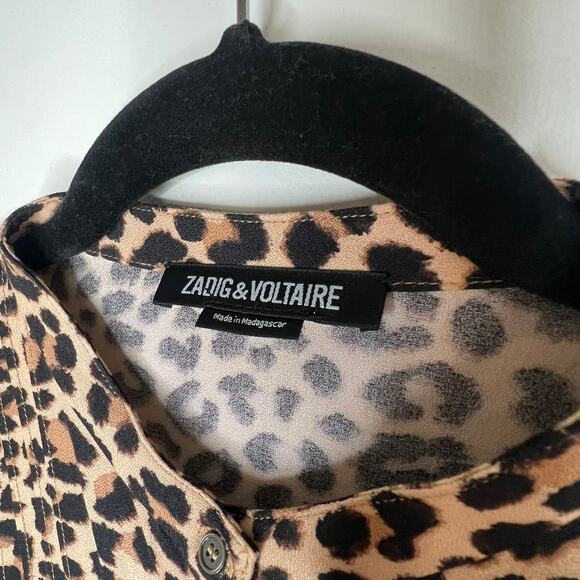 Zadig & Voltaire Remo Leo Leopard Print Mini Dress Size Small - Picture 6 of 7